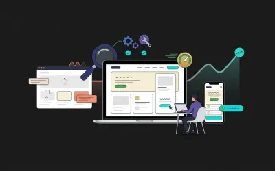 Ilustracija brzog učitavanja, stabilnog prikaza i responzivne web stranice kroz Core Web Vitals performanse